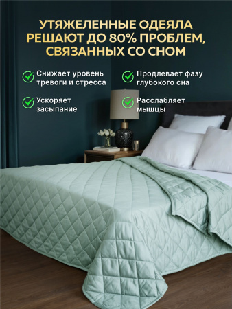 Купить Утяжеленное сенсорное одеяло WELLINAGRAVITY 140х205 мятное 6кг WGS-15 по цене  руб.