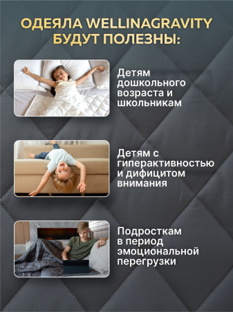 Купить Утяжеленное сенсорное одеяло WELLINAGRAVITY 172х205 серый 8кг WGS-18 по цене  руб.