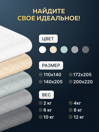 Купить Утяжеленное сенсорное одеяло WELLINAGRAVITY 172х205 серый 8кг WGS-18 по цене  руб.