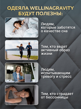 Купить Утяжеленное сенсорное одеяло WELLINAGRAVITY 172х205 серый 8кг WGS-18 по цене  руб.